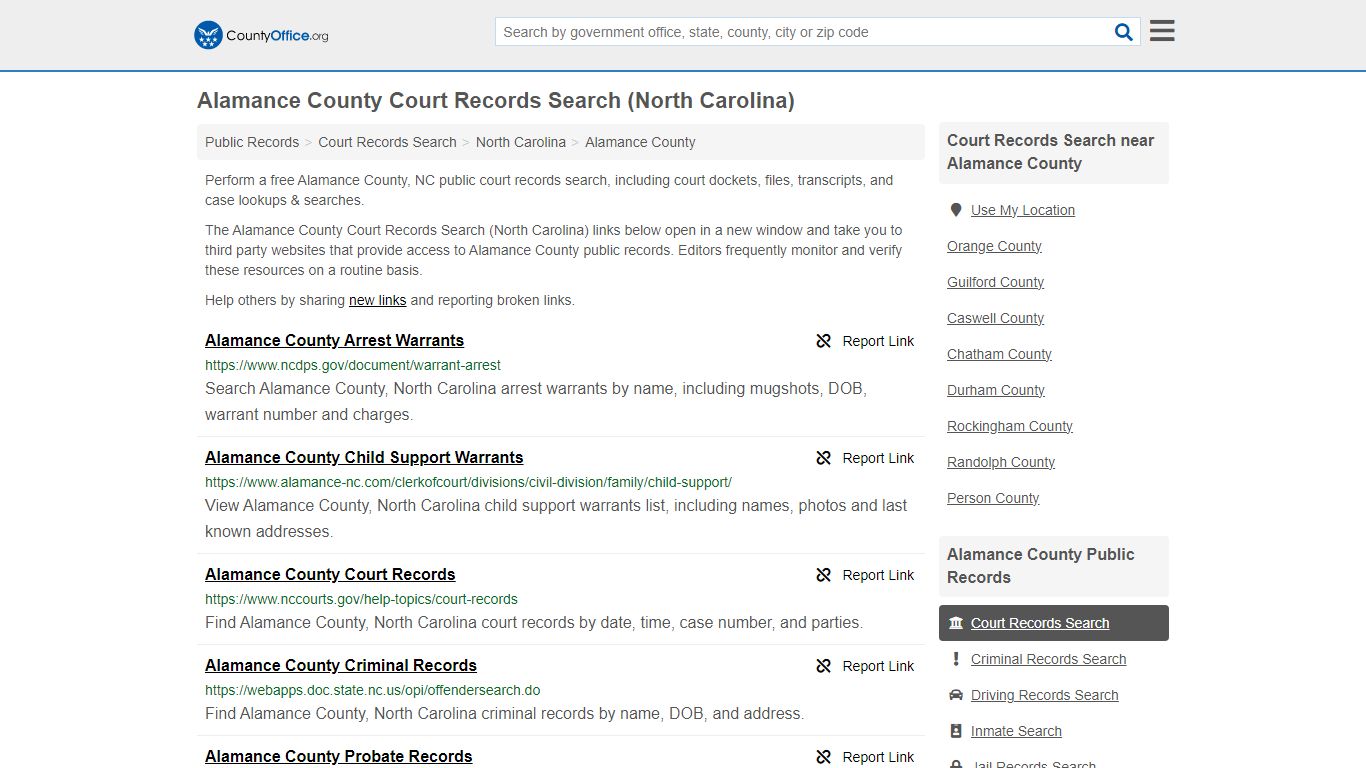 Alamance County Court Records Search (North Carolina) - County Office